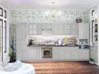 Кухня Маргарита МДФ вариант 3 Белый/Белое Дерево