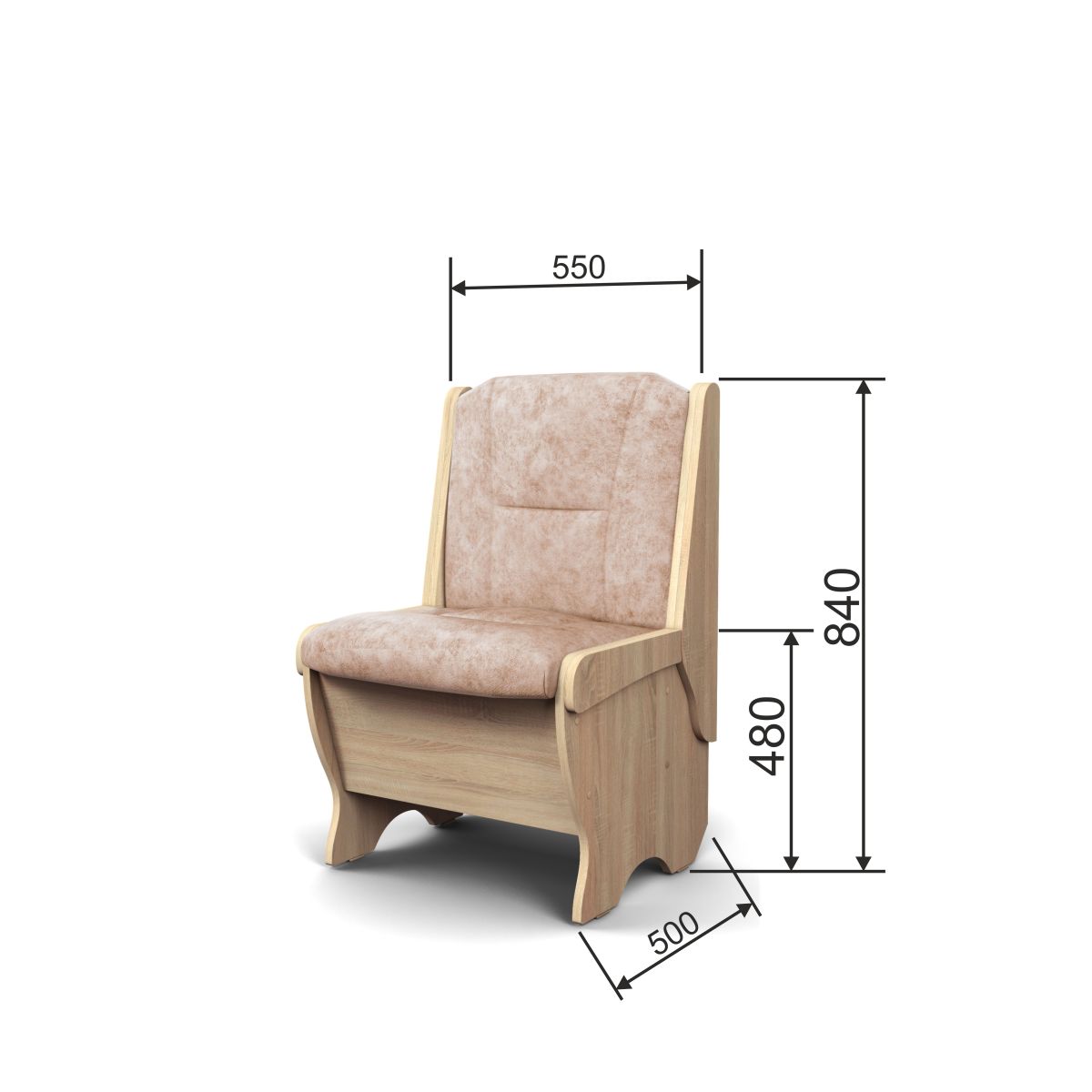 Скамья Лотос 550 дуб сонома/латте