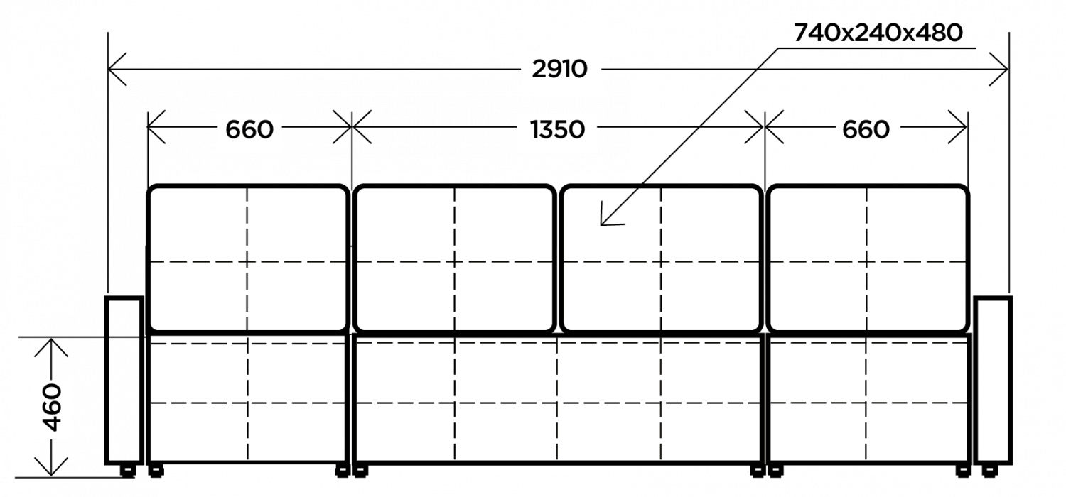 Диван Патрик 2 бежевый