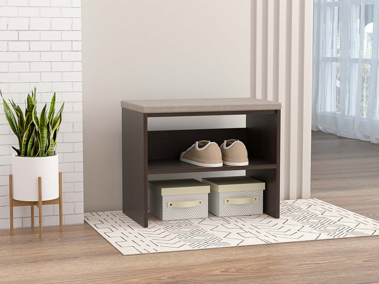 Обувница мягкая 600 - Венге/Бежевый 