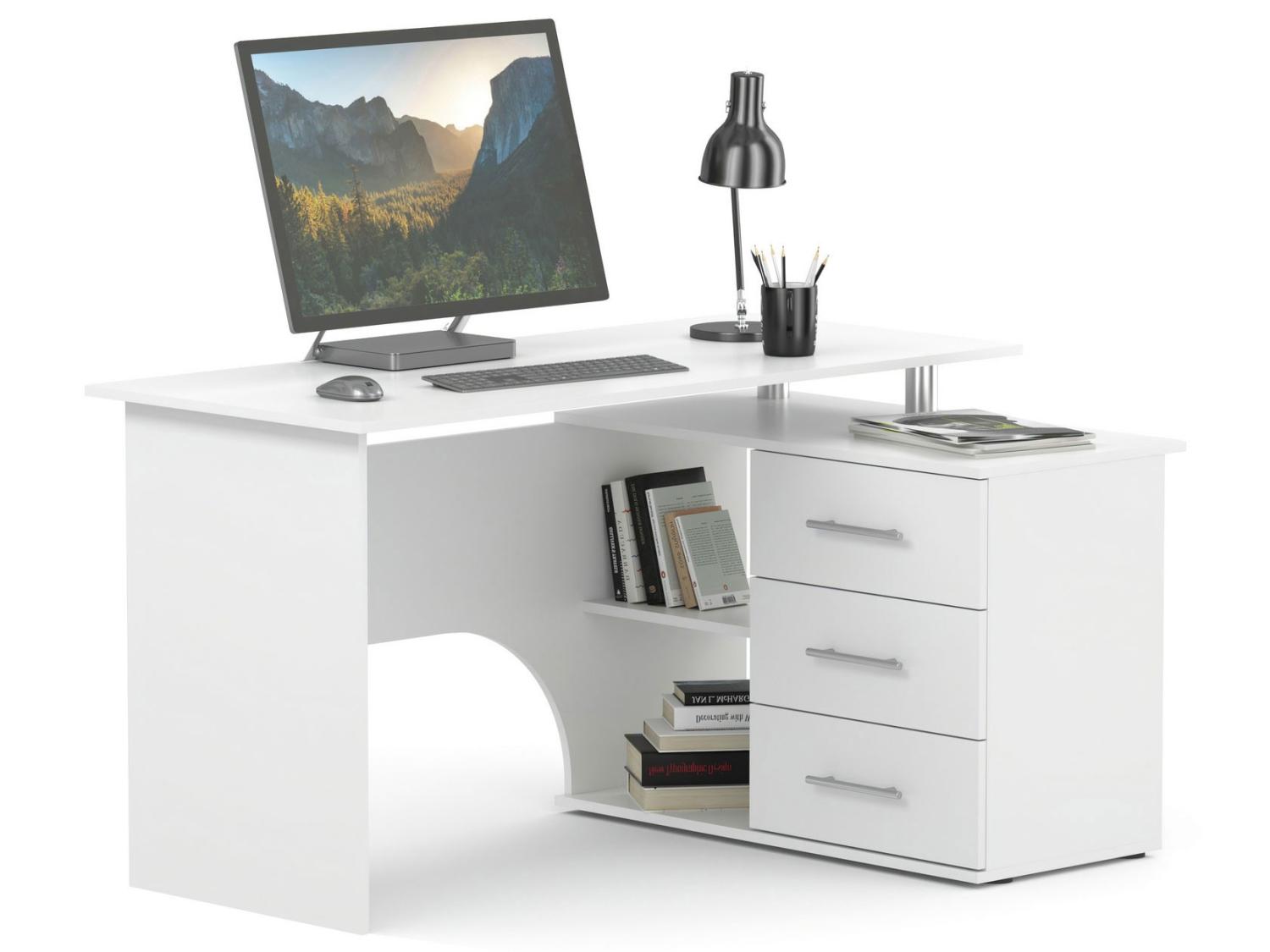 Компьютерный стол КСТ-09 правый / Белый