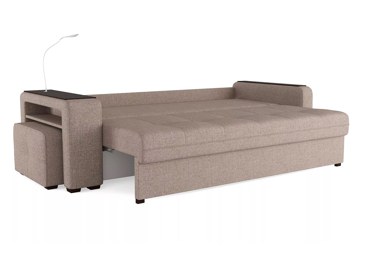 Диван Смарт 4 пуф слева Б4-3т-Б3 СК Рогожка шерлок 932