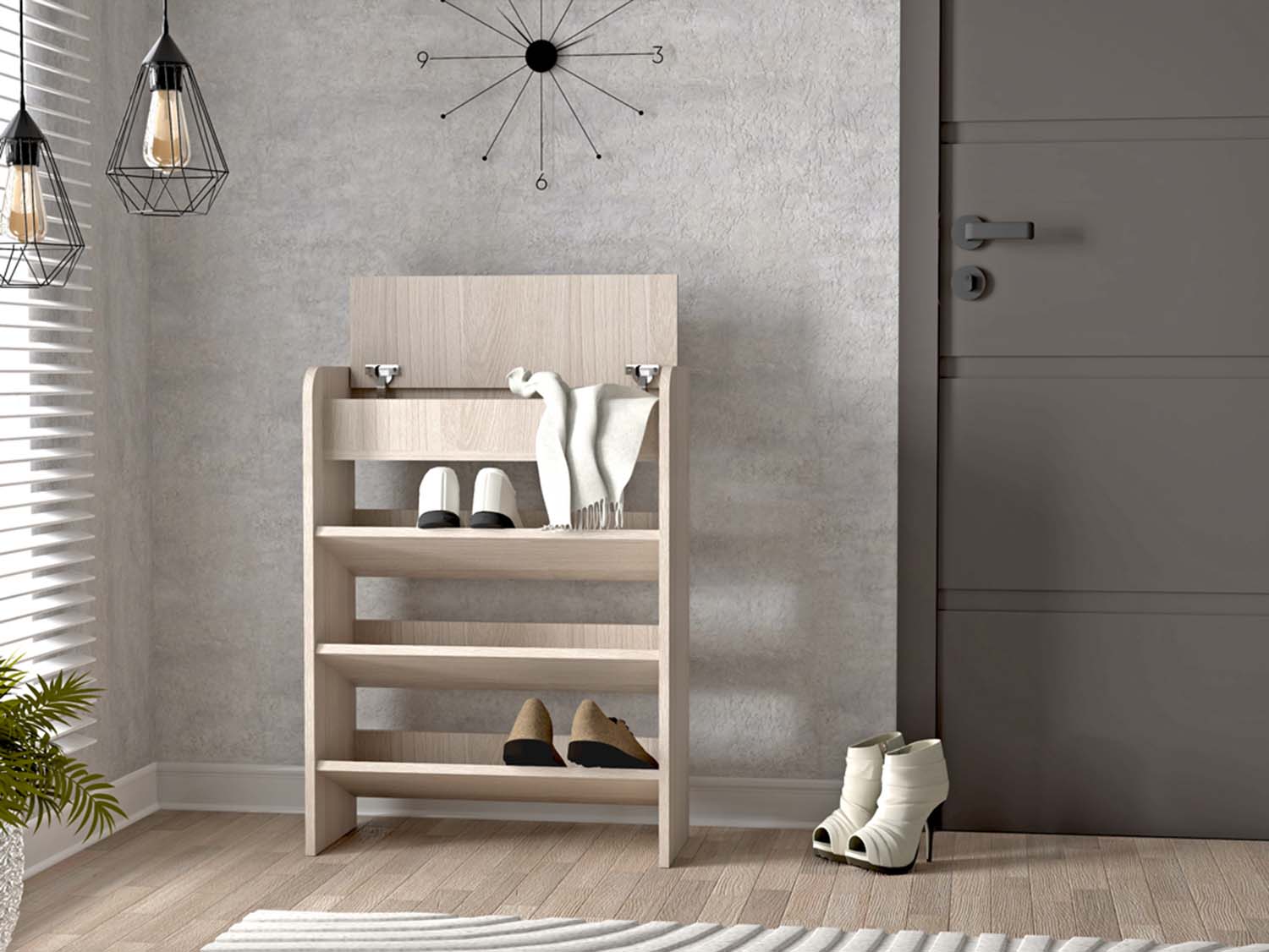 Обувница открытая 600 - Ясень светлый