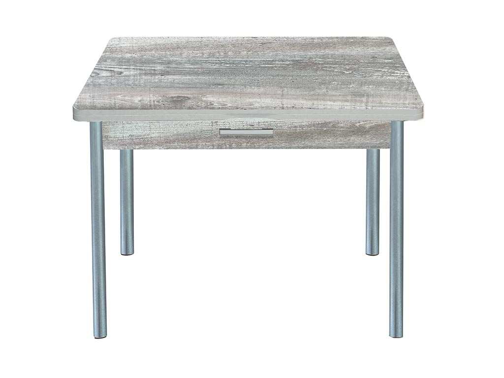 Симпл стол обеденный раскладной с ящиком / бетон темный/металлик