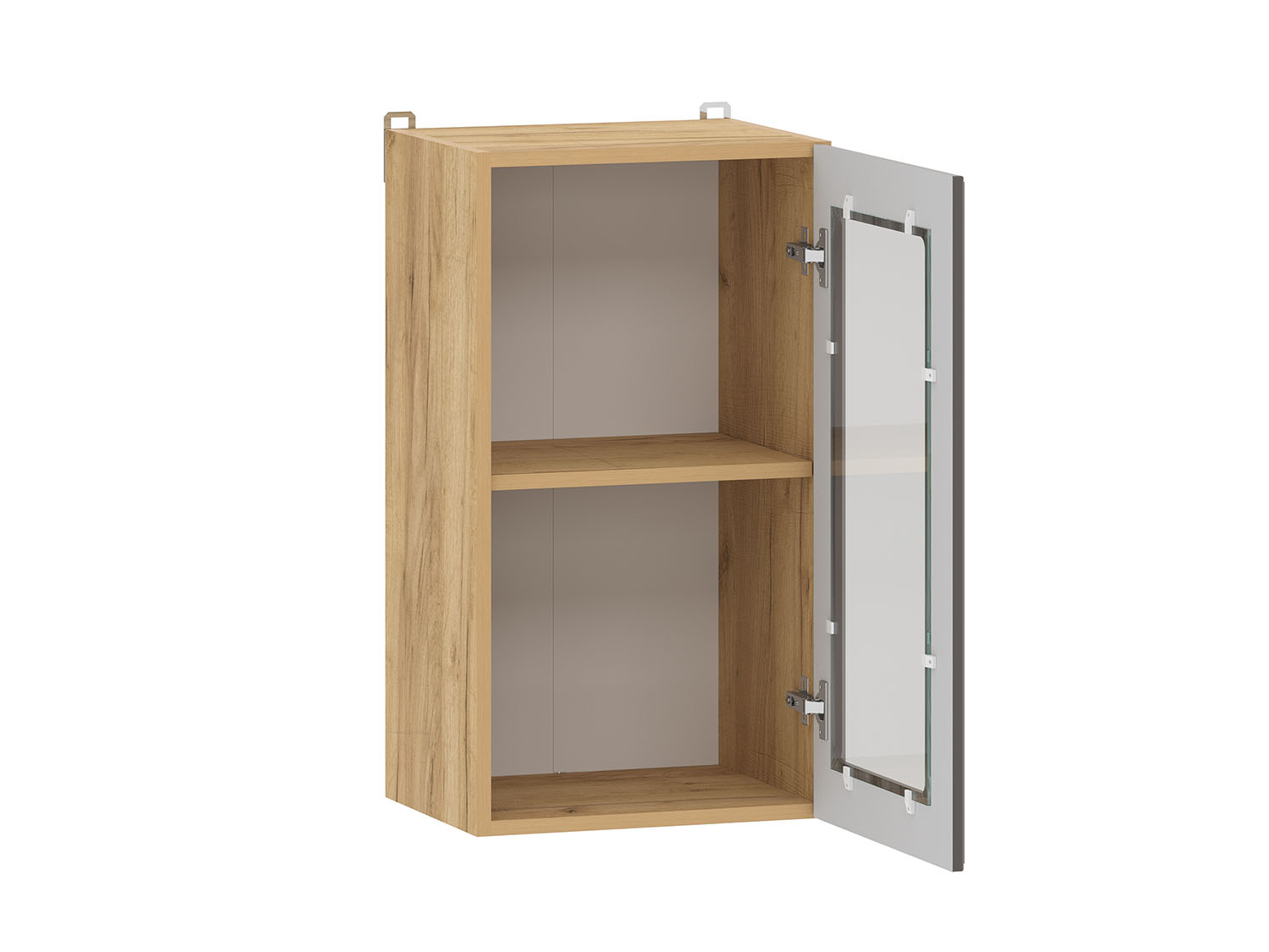 Вокс 100.30 400 шкаф навесной витрина / Дуб крафт золотой/Графит