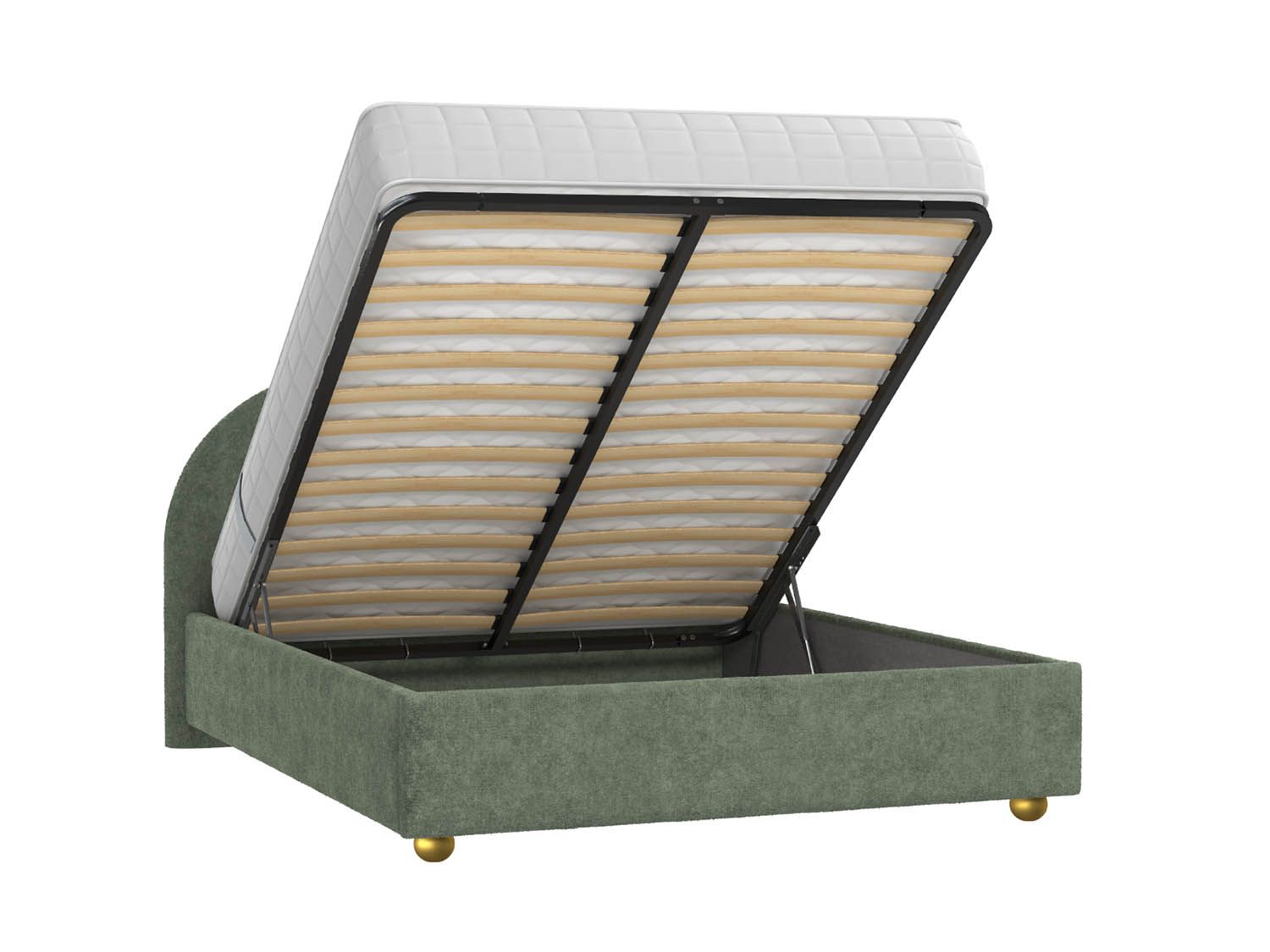 Кровать Афродита 1400 велюр Панда олива