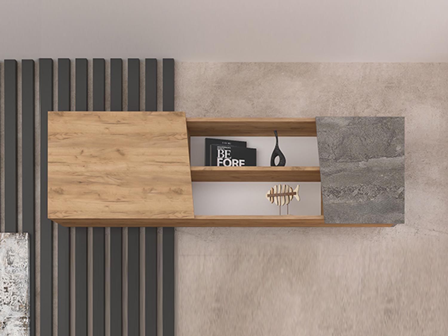 Аллегро 10 антресоль / Дуб Крафт золотой/Камень темный