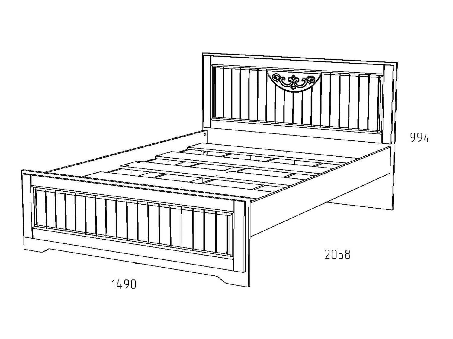 НМ 040.34-01 Кровать Оливия Дуб Сонома/белое дерево
