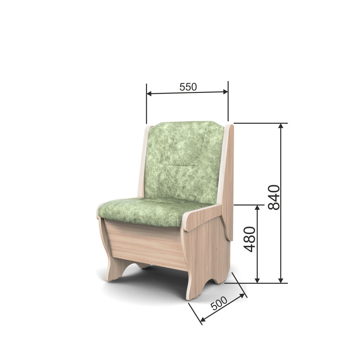 Скамья Лотос 550 ясень светлый/мохито