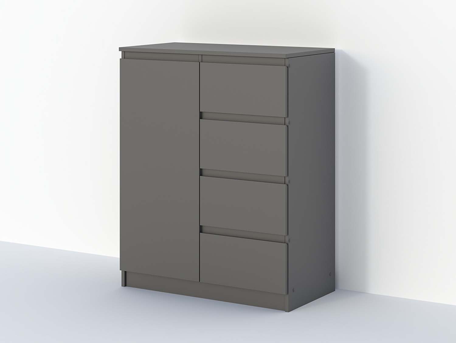 Кэт-1 комод 1 ств./ящики - Графит