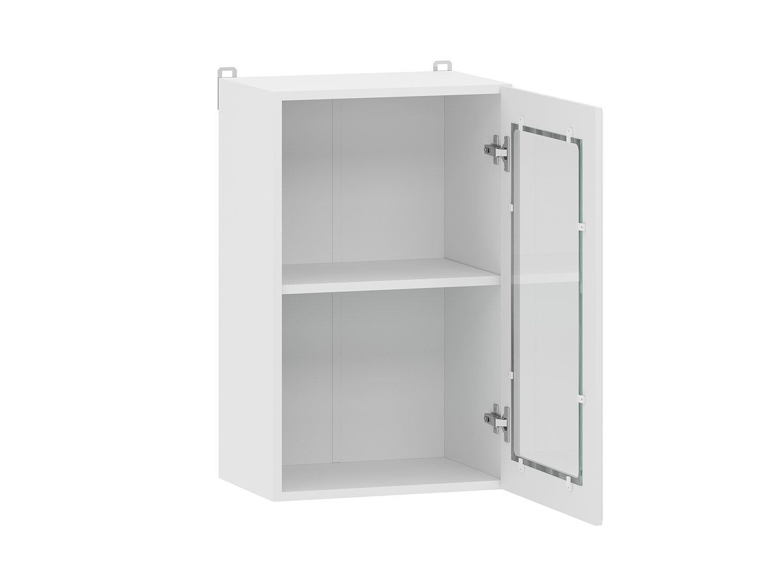 Вокс 100.30 шкаф навесной витрина (450) Белый / Меренга