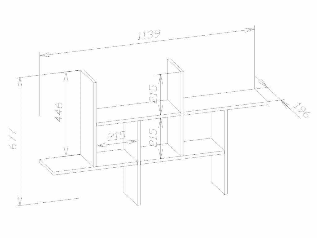 Полка книжная ПК-6 Дуб сонома