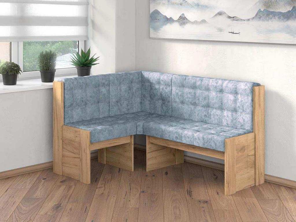 Угловая скамья Квадро дуб Крафт золотой/Лагуна