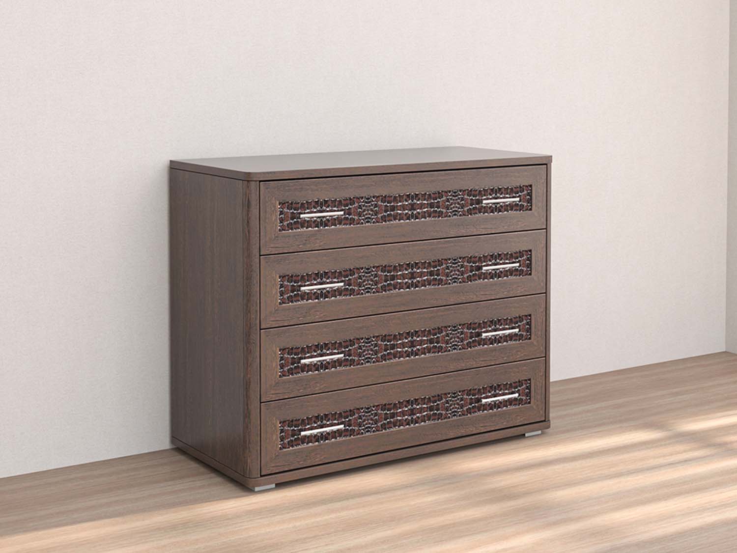 Кэт 4 комод 4 ящика - Венге/Кайман тёмный