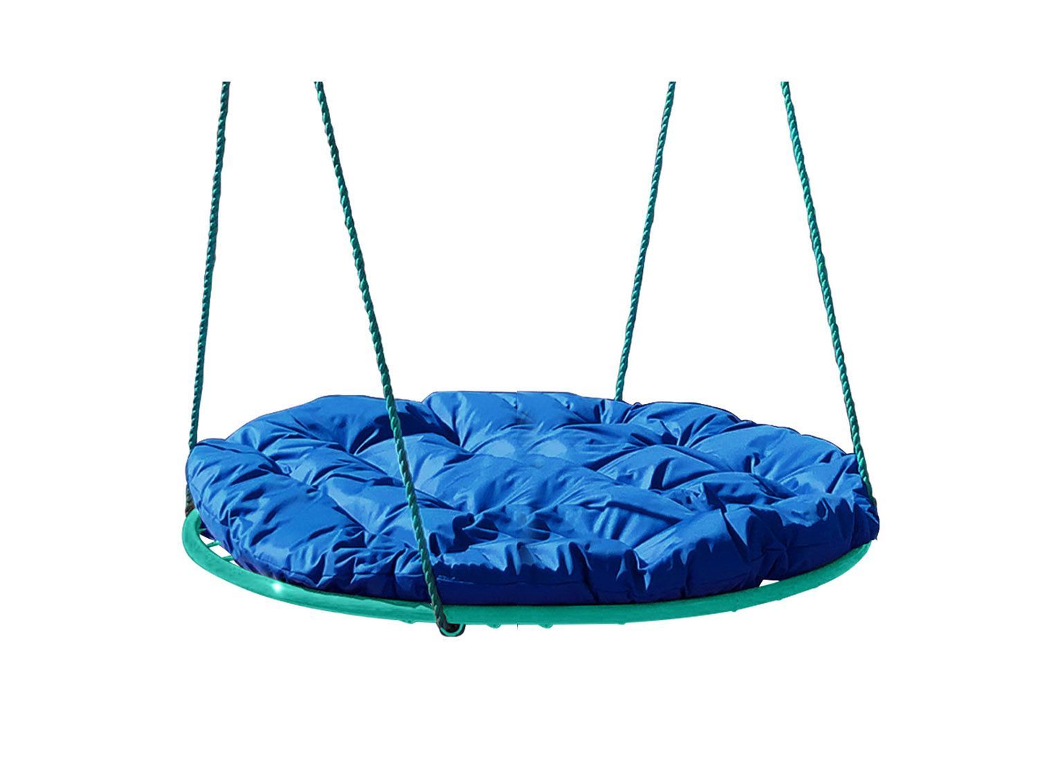 Качели ГНЕЗДО с подушкой 0,8 м, без оплётки зеленое синяя подушка