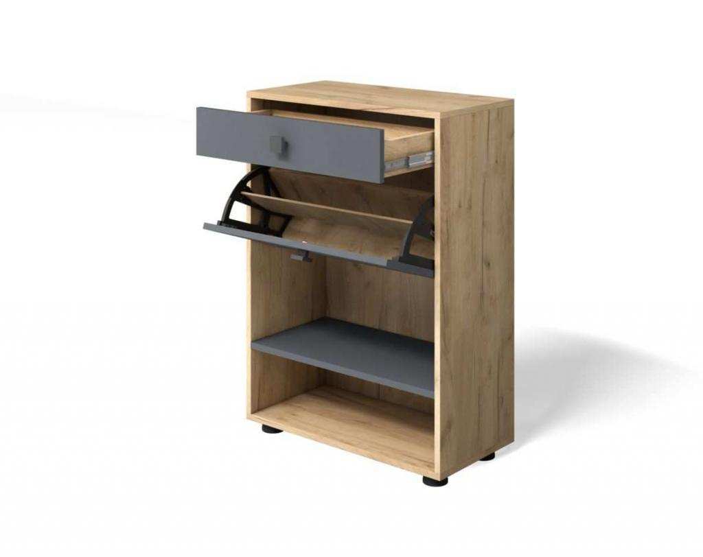 Тумба для обуви Мини-Лайт МЛ-4 дуб крафт/графит