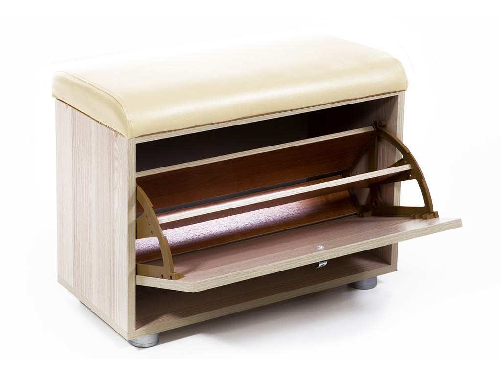 Обувница МС-1 ясень светлый/крем