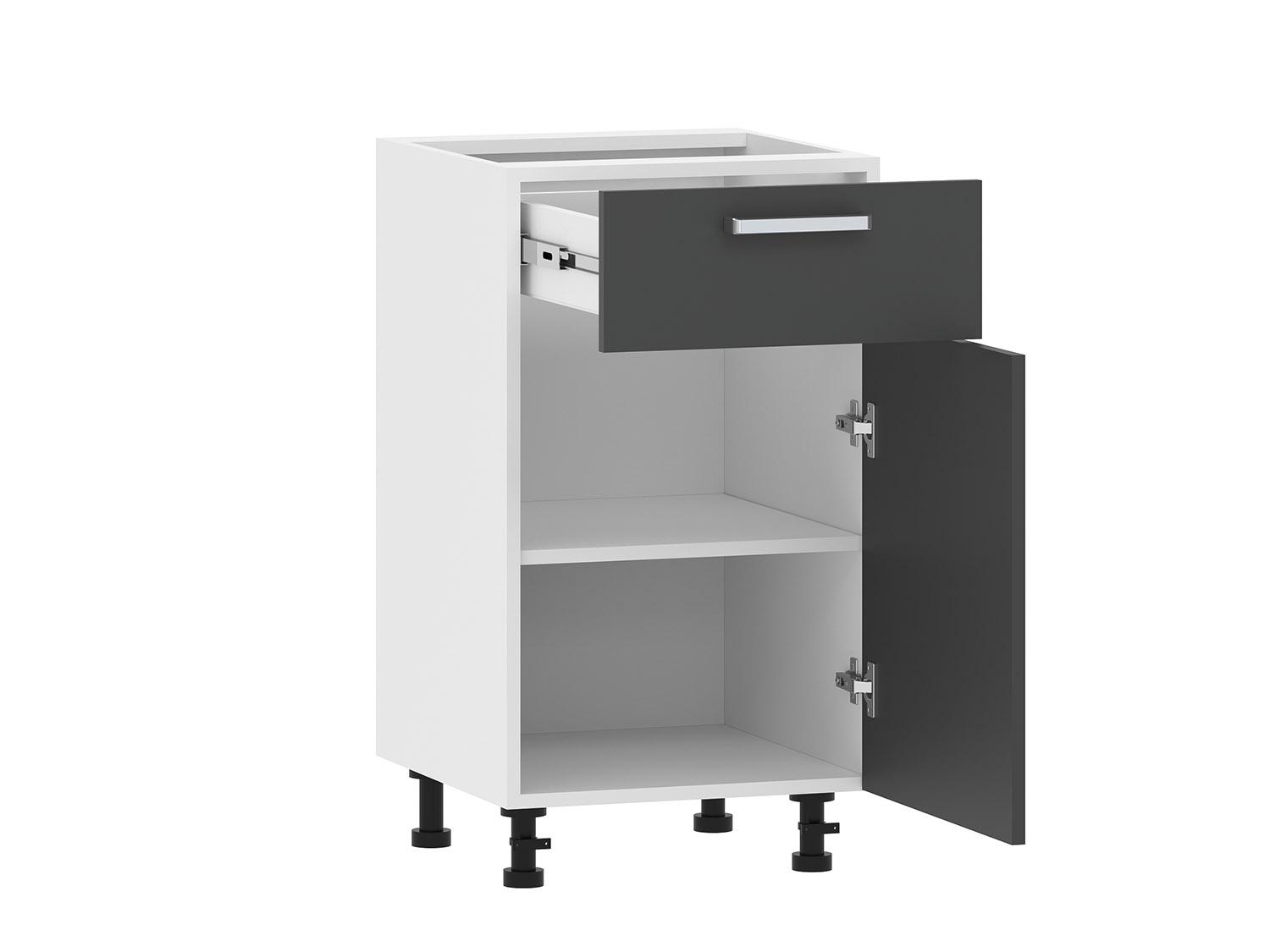 Борги 100.08 450 тумба кухонная / Белый/Антрацит