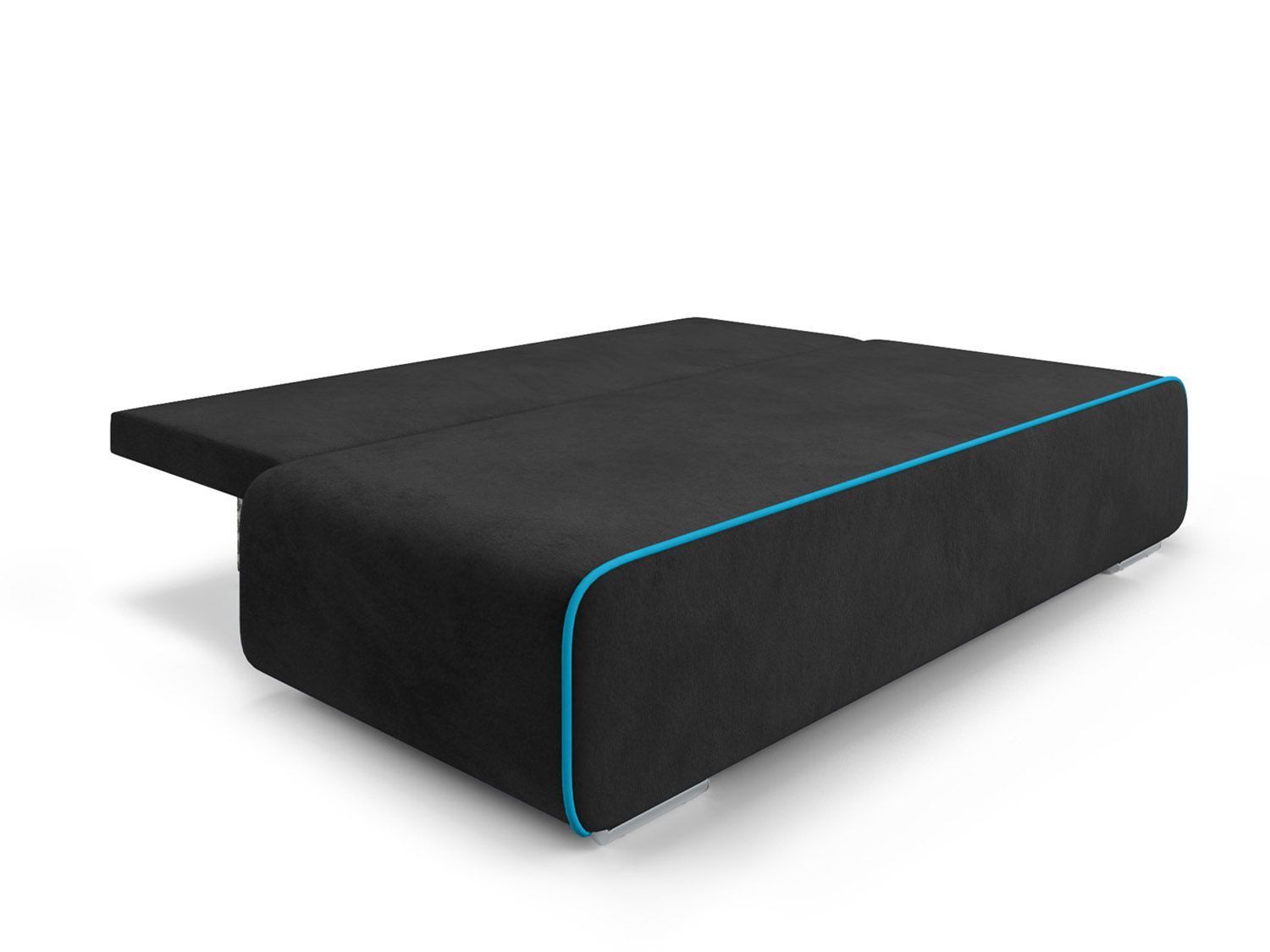 Диван Марк велюр черный / НВ-178/17 + синий