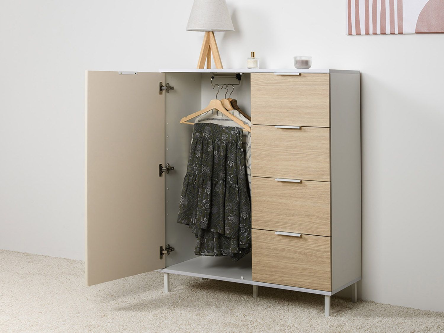 Марвэл Комод 16.234.01 Белый PE шагрень / Плэйн