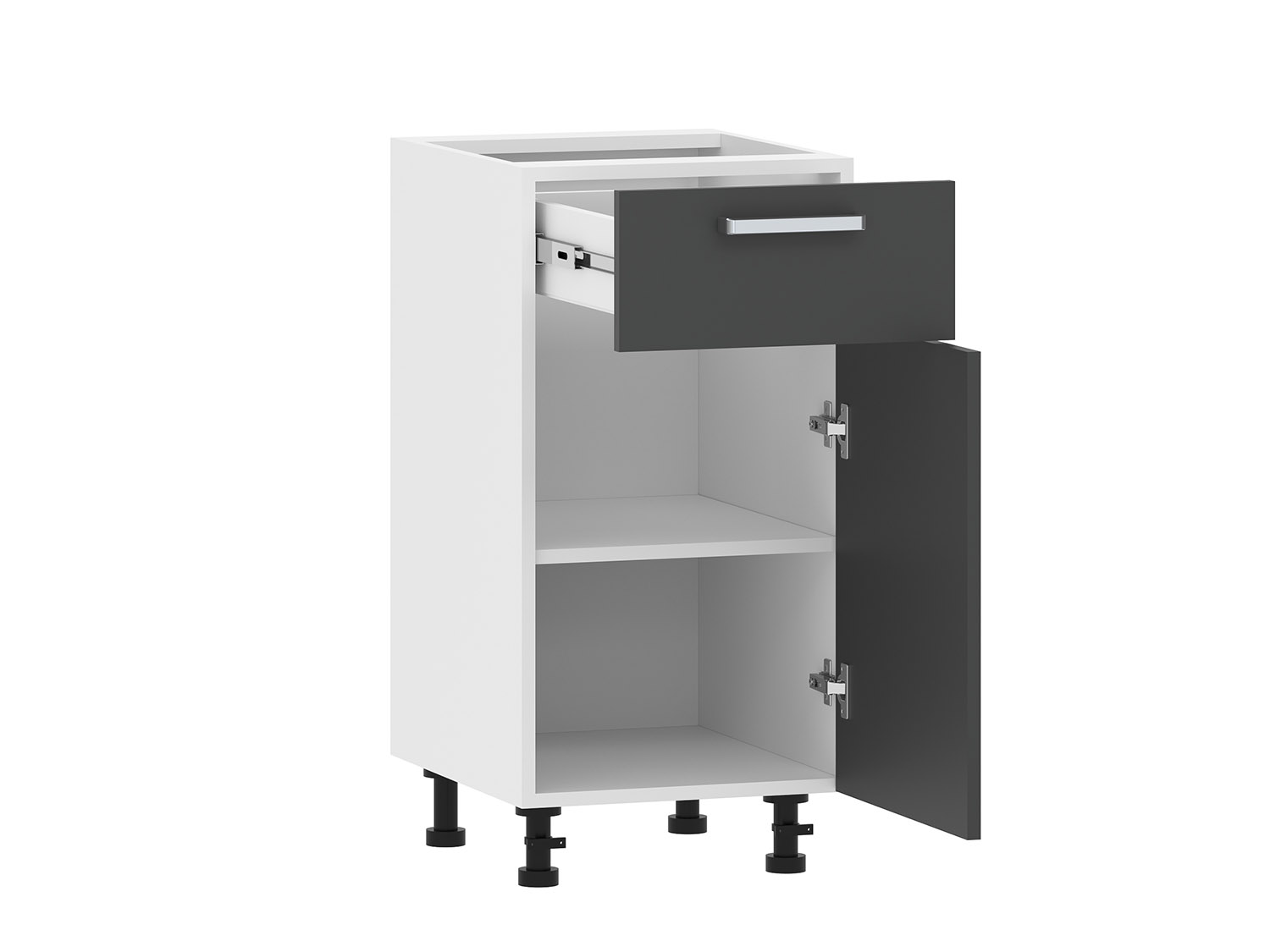 Борги 100.08 400 тумба кухонная / Белый/Антрацит