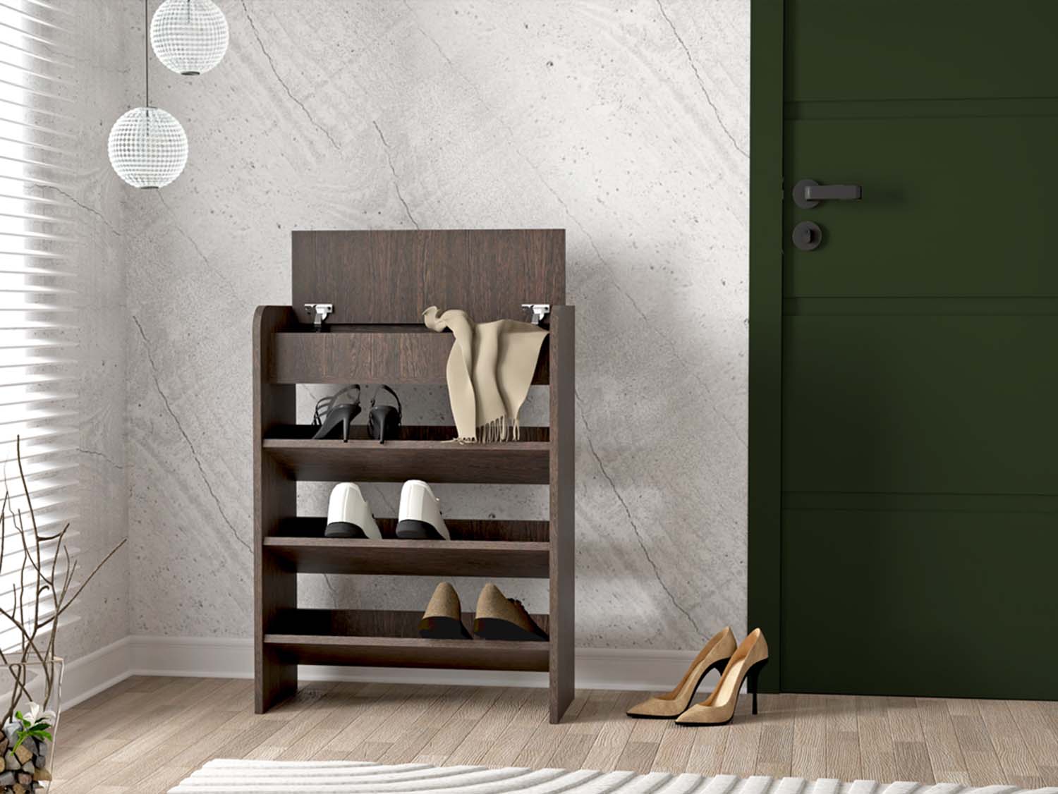 Обувница открытая 600 - Венге