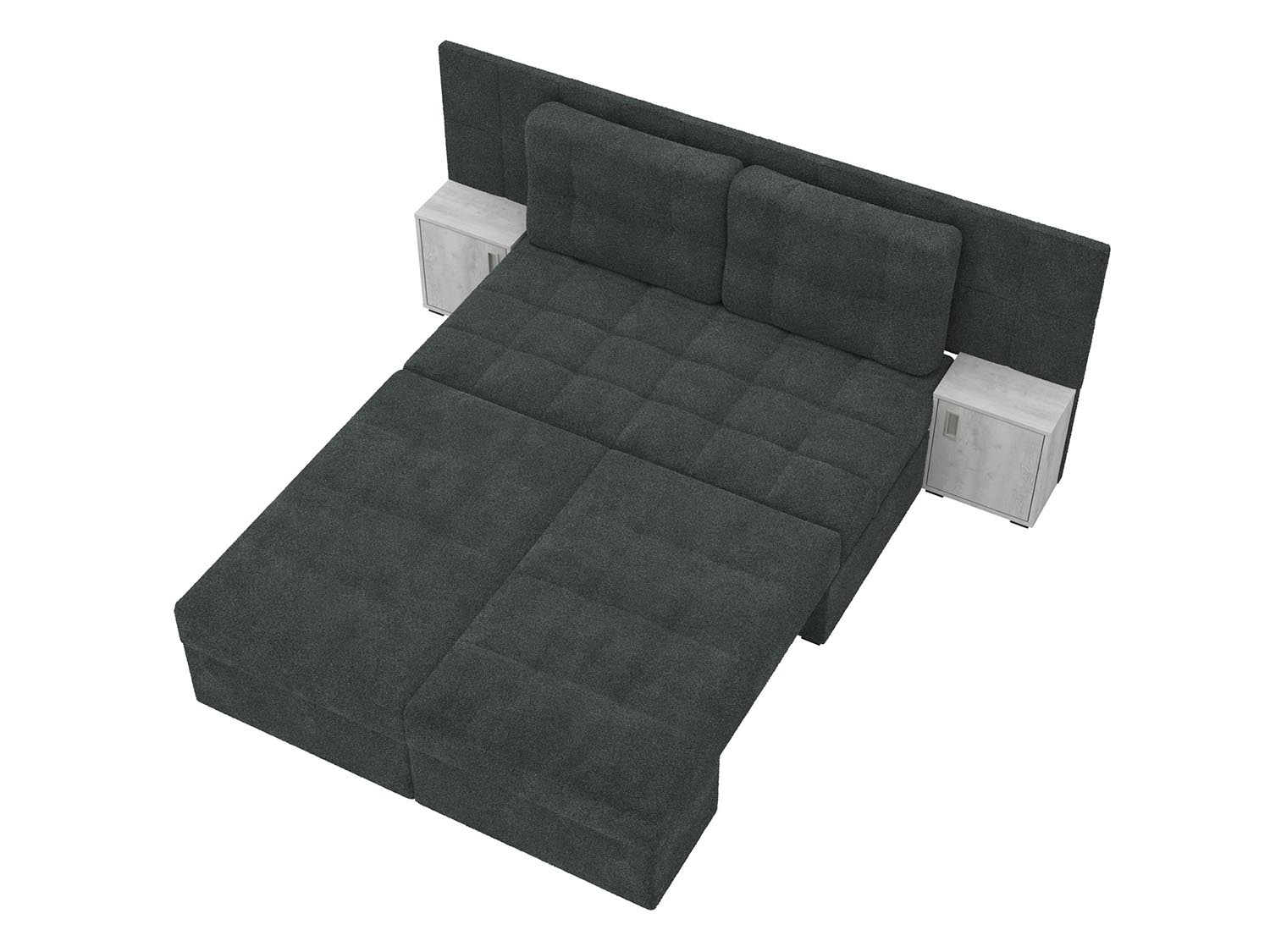 Даллас М диван-кровать / велюр джоя 018 графит / бетон пайн белый