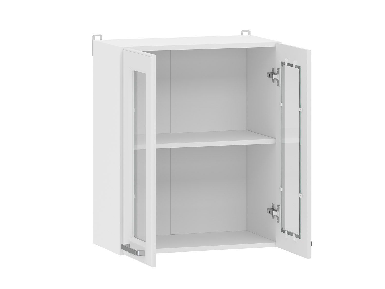 Вокс 100.31 шкаф навесной витрина (600) Белый / Меренга