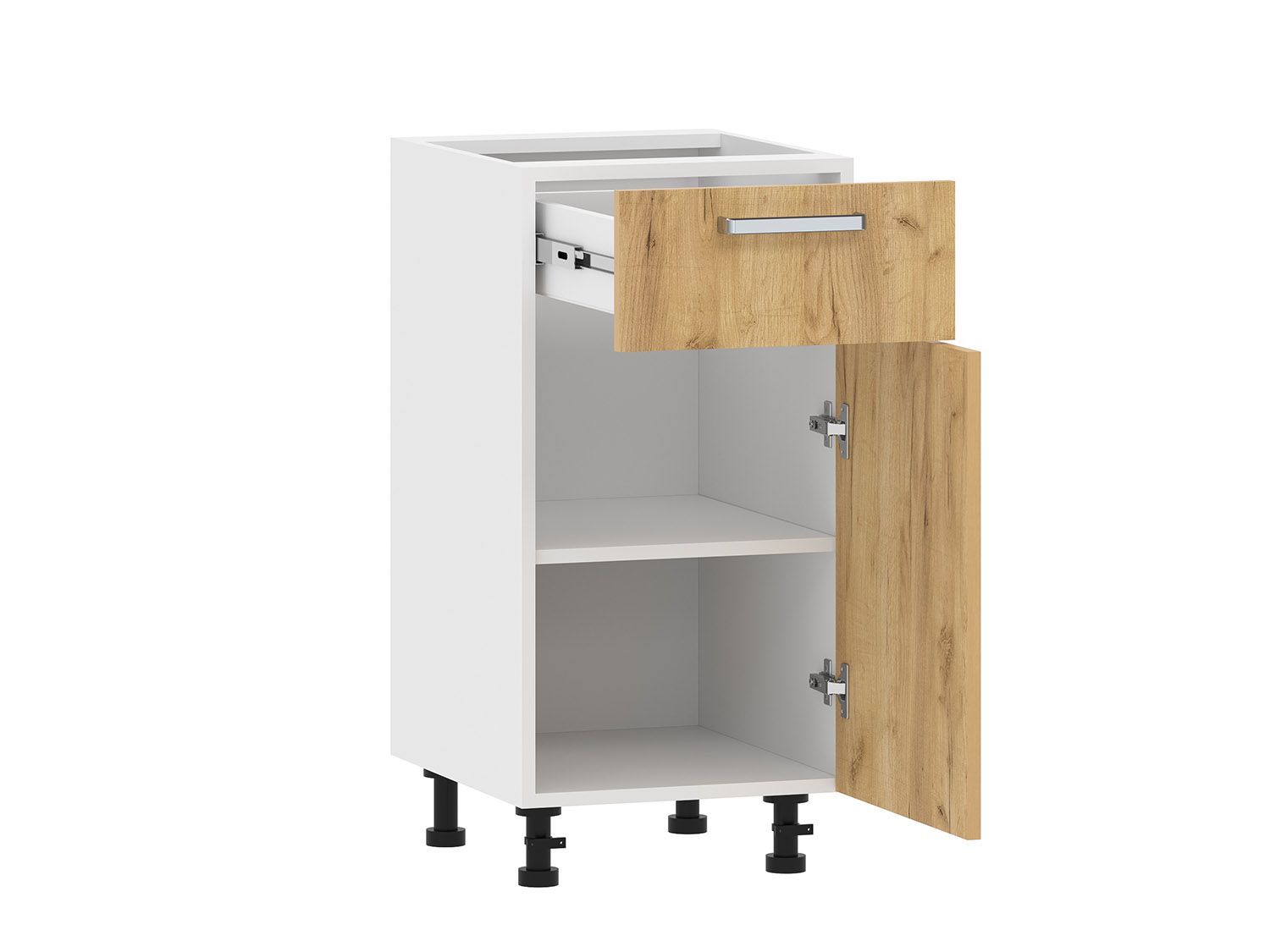 Борги 100.08 тумба кухонная (400) Белый / Дуб Крафт золотой