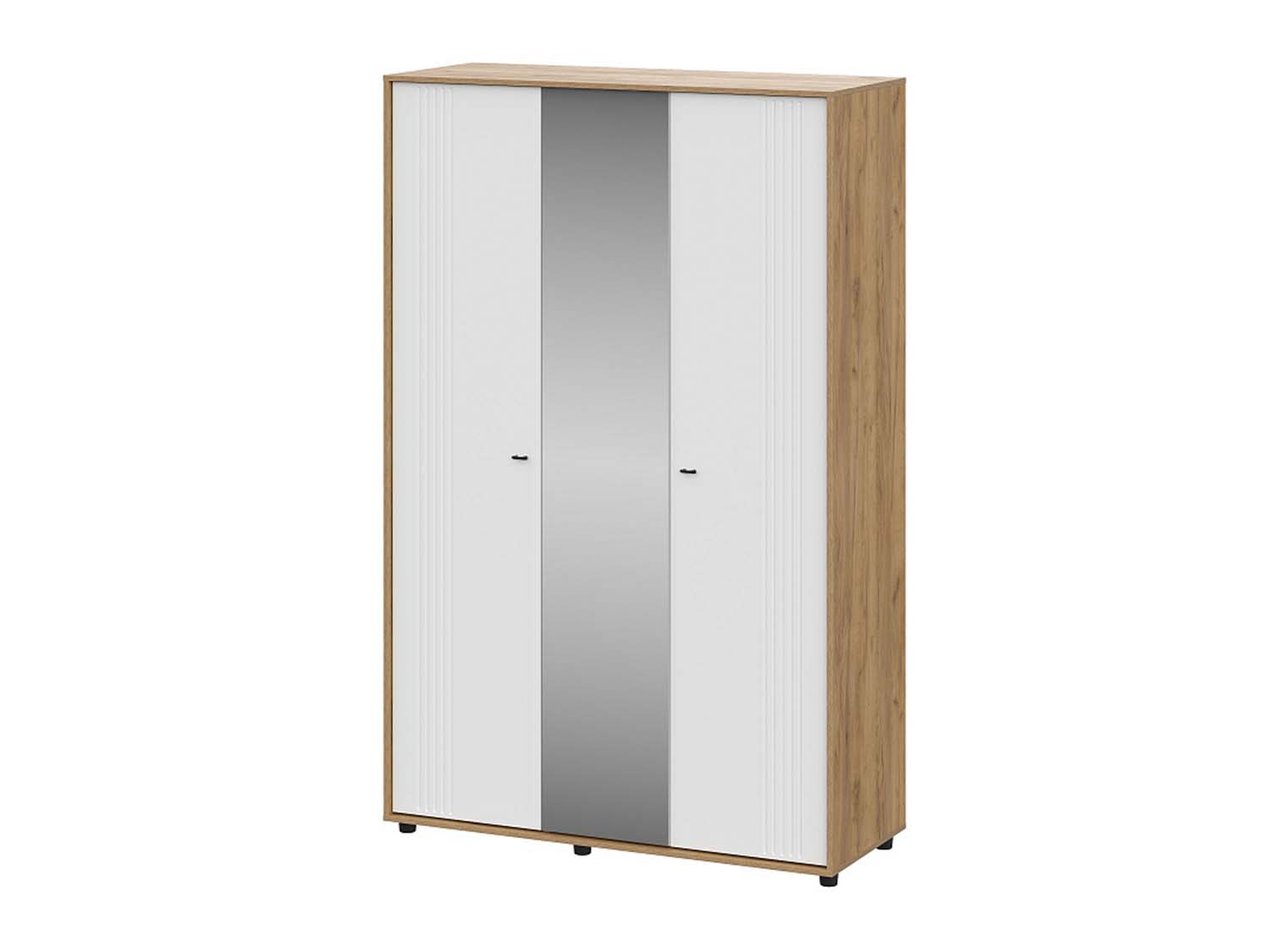 Милан шкаф трехстворчатый - Дуб Крафт золотой/Белый