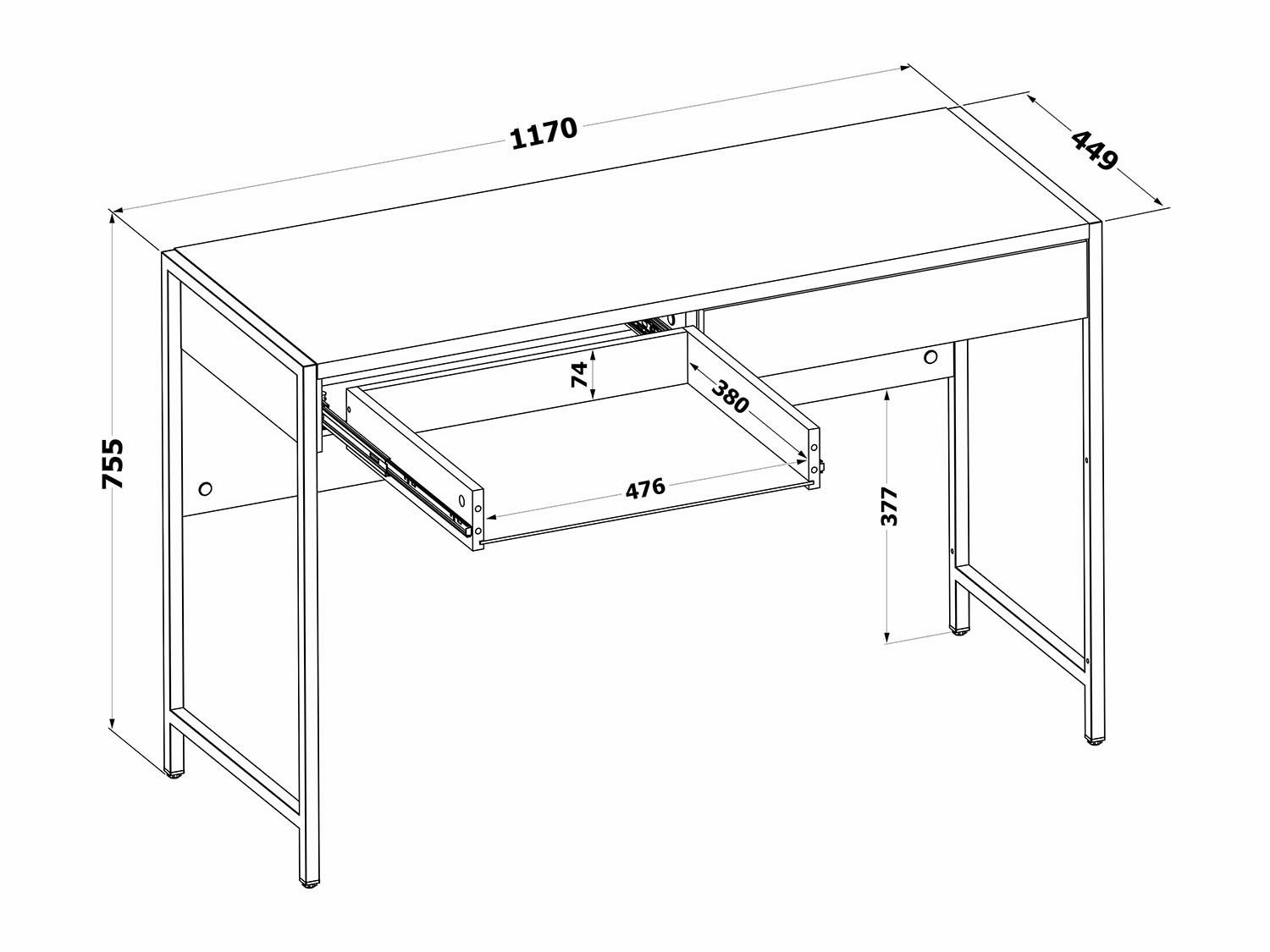 СПМ-402 Стол письменный Дуб Делано