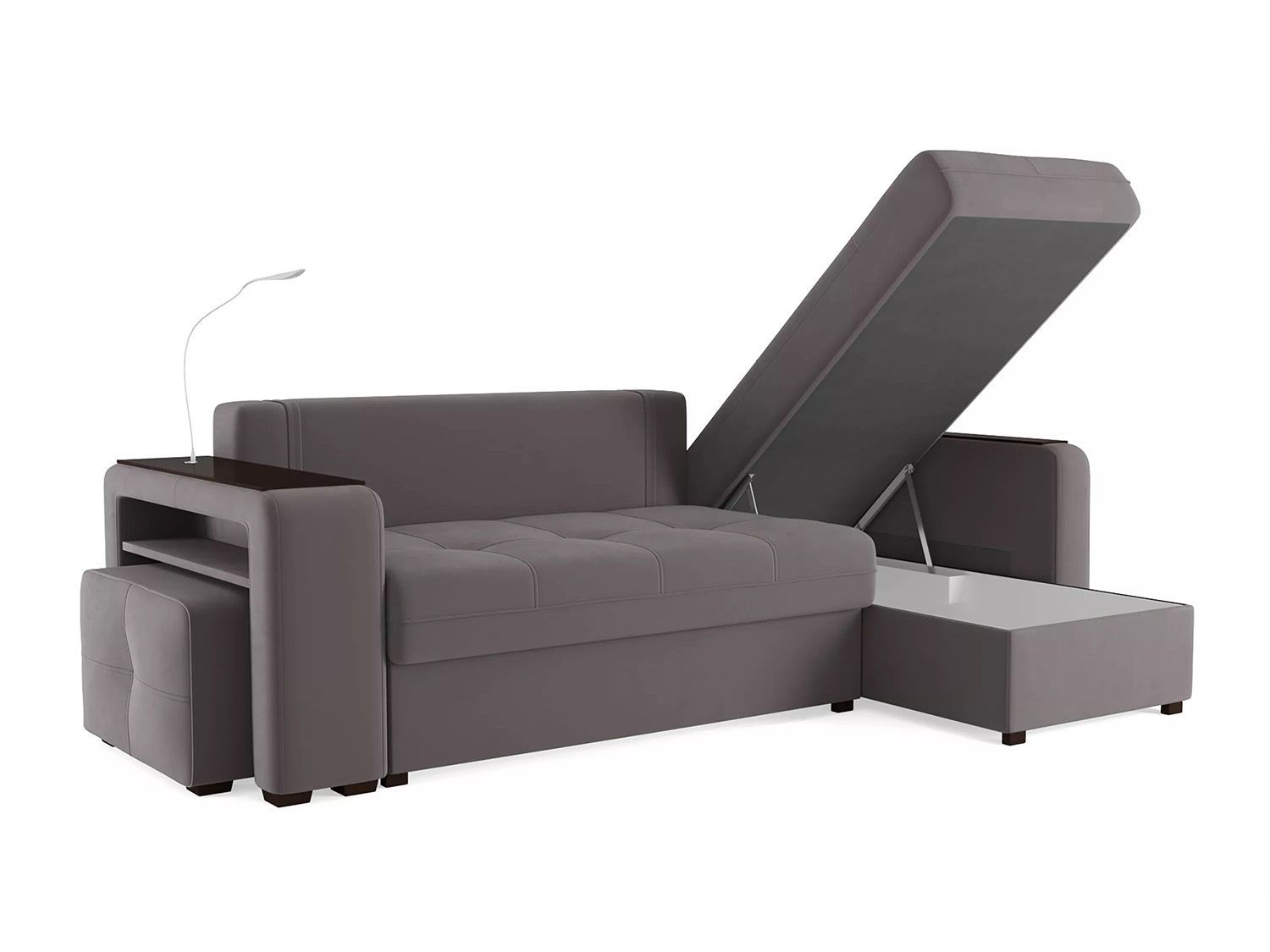 Диван угловой Смарт 4 Б4-2Т-1Пф-Б3 Велюр Велютто 19