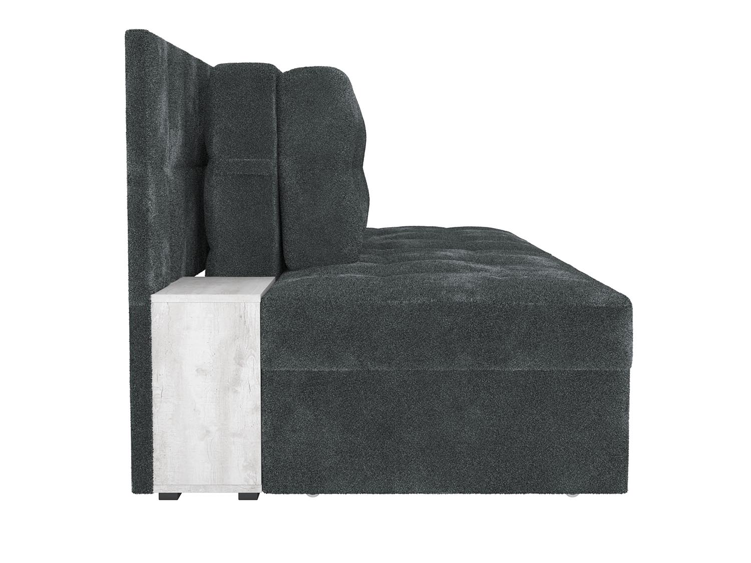 Даллас М диван-кровать / велюр джоя 018 графит / бетон пайн белый