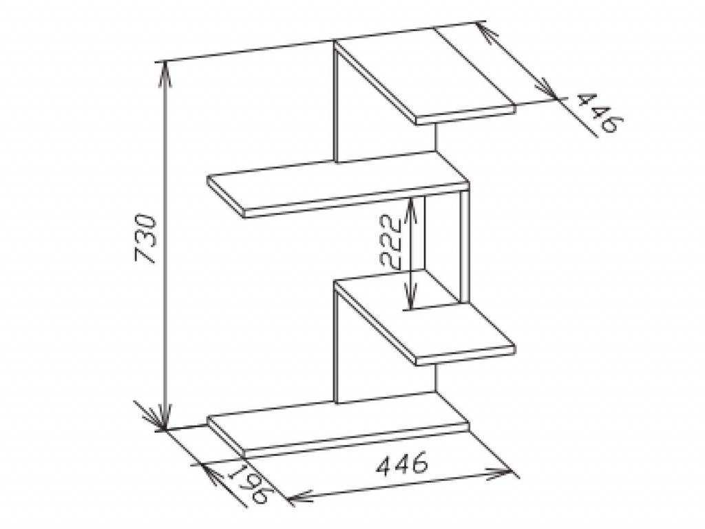 Полка книжная ПК-7 Дуб сонома