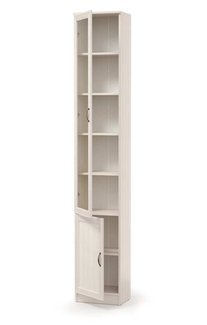 Шкаф-пенал В-17 Оливия Вудлайн Кремовый/Аруша Венге