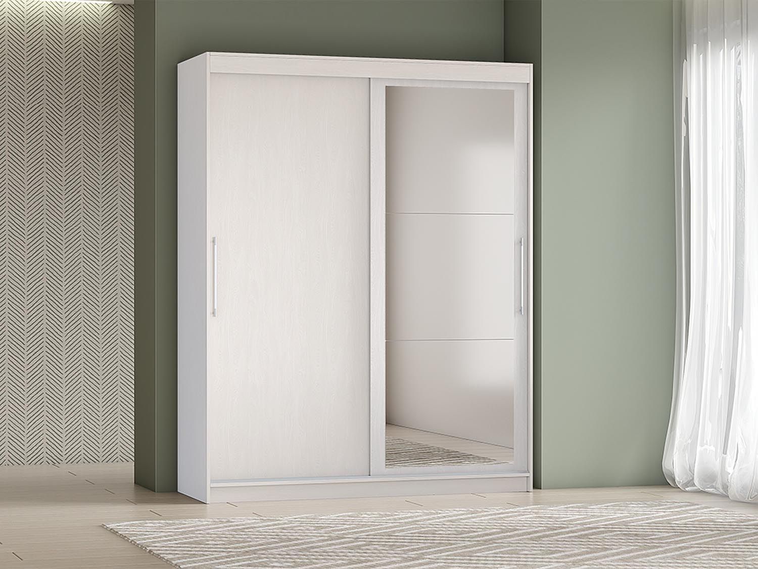 Шкаф-купе арт. 007 1,7 м зеркало / Ясень анкор светлый