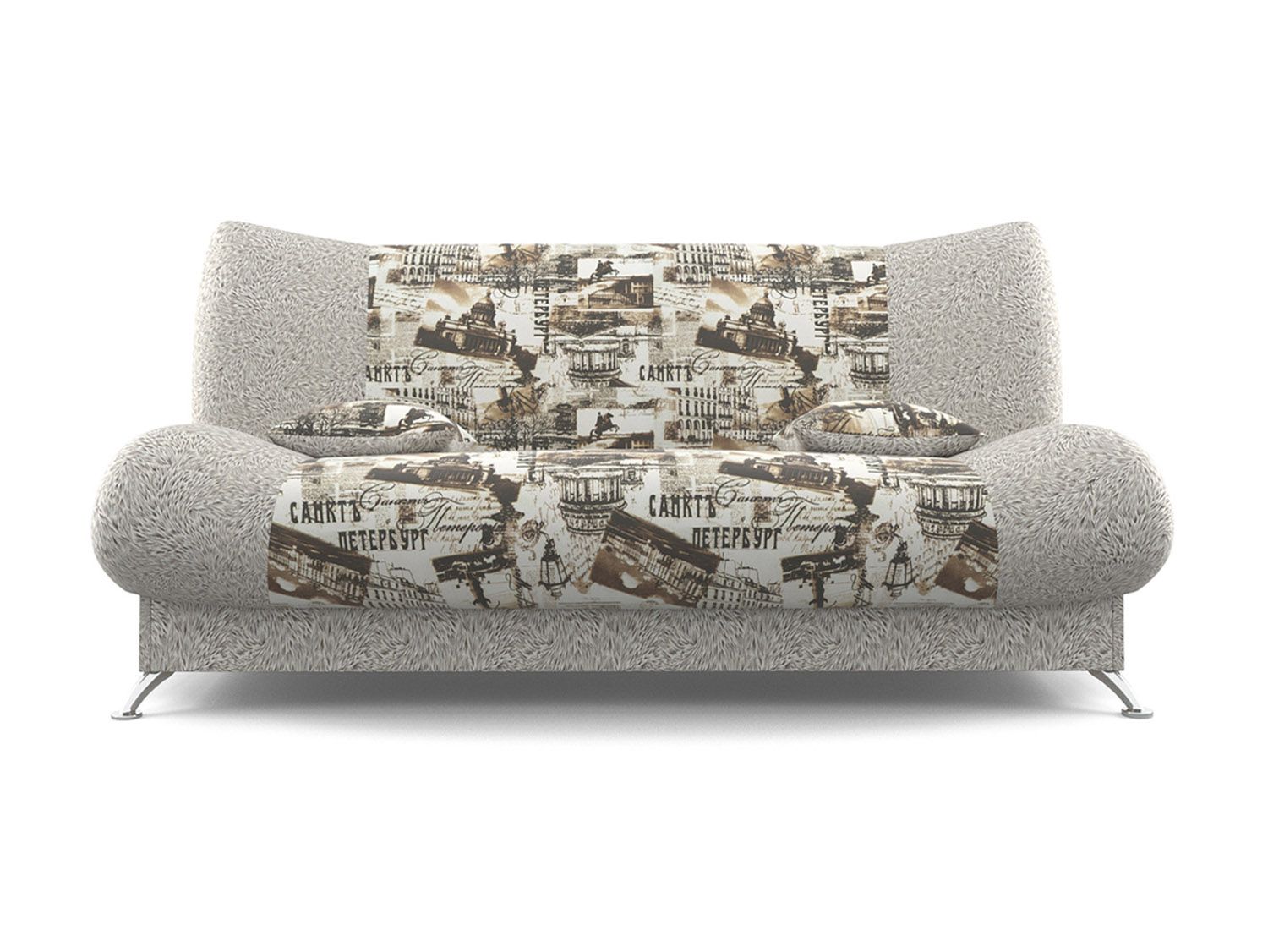 Диван Лодочка Газета коричневая