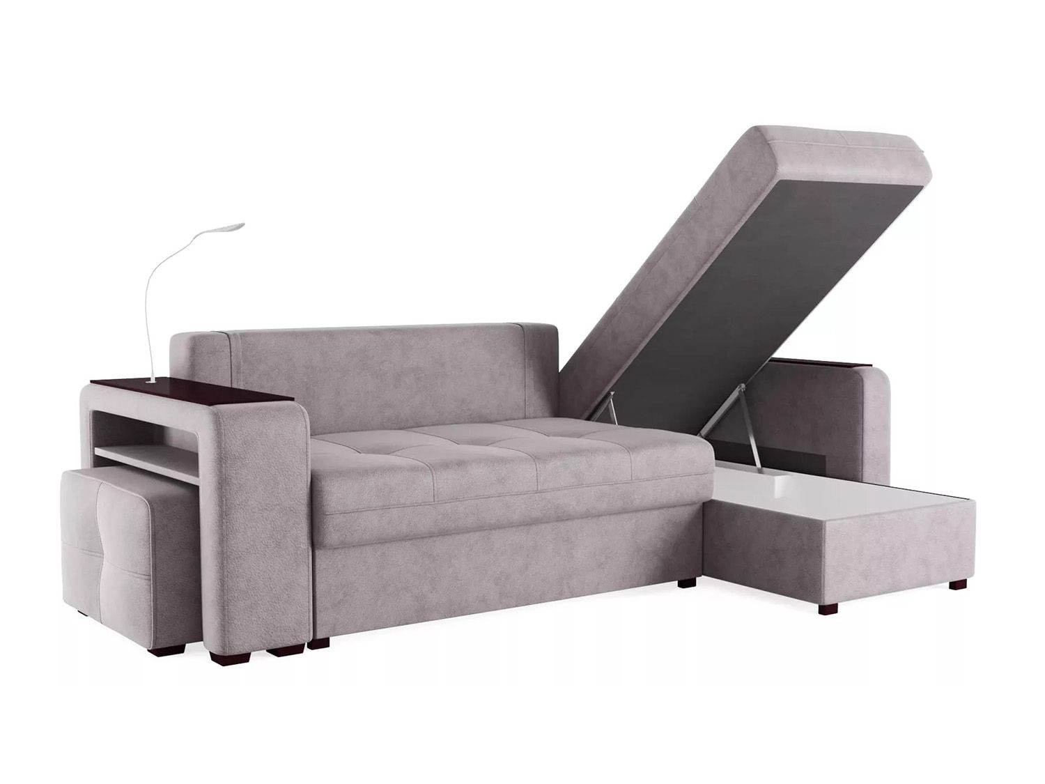 Диван угловой Смарт 4 Б4-2Т-1Пф-Б3 Велюр Кашемир 890