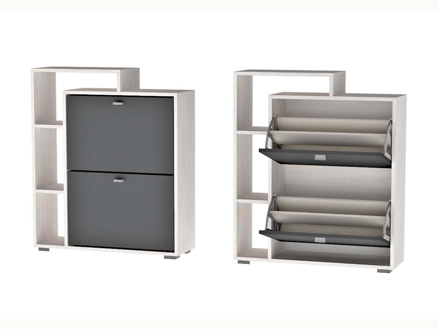 Обувница №4 - Ясень Анкор светлый/Графит 