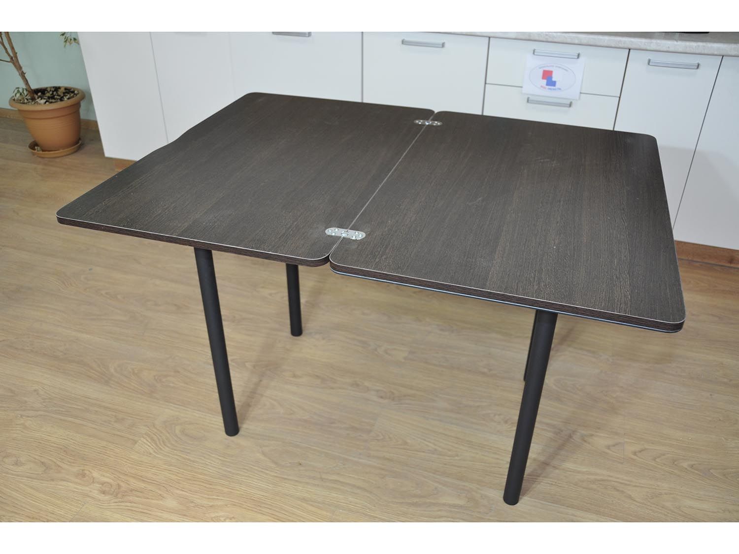 Симпл фотопечать стол обеденный раскладной / цветы на досках/венге/черный