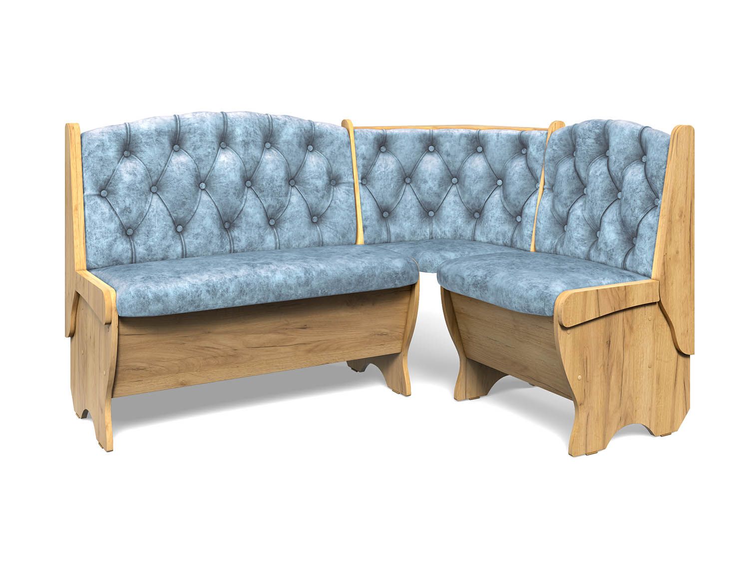 Скамья угловая Орхидея Люкс дуб крафт золотой/велюр лагуна