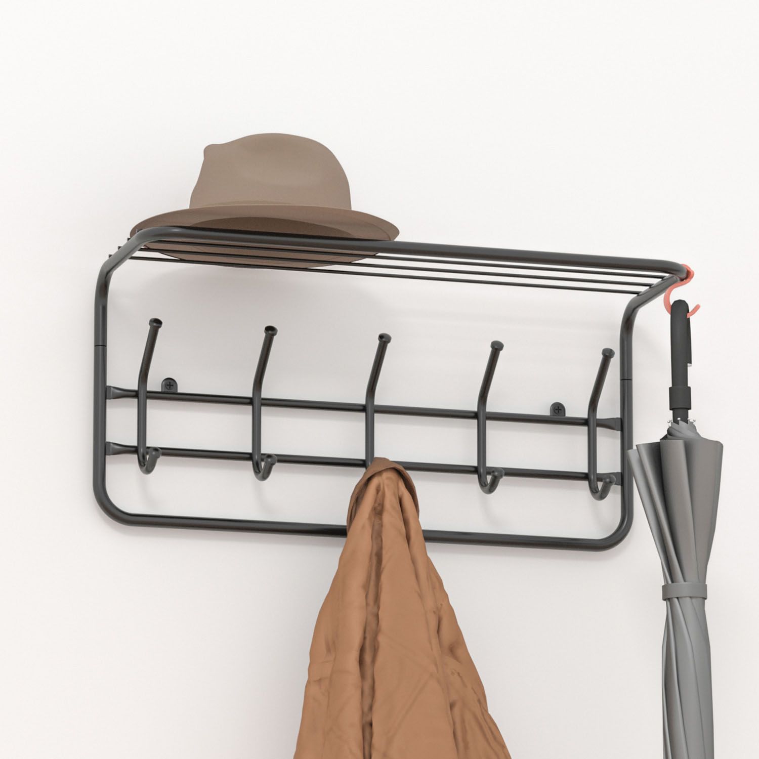 Вешалка с полкой 60 черный