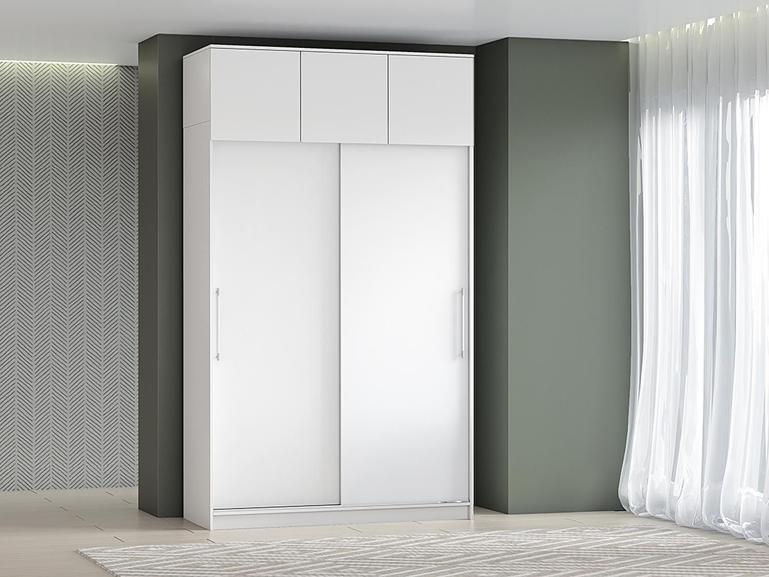 Шкаф-купе арт. 007 1,5 м антресоль / Белый