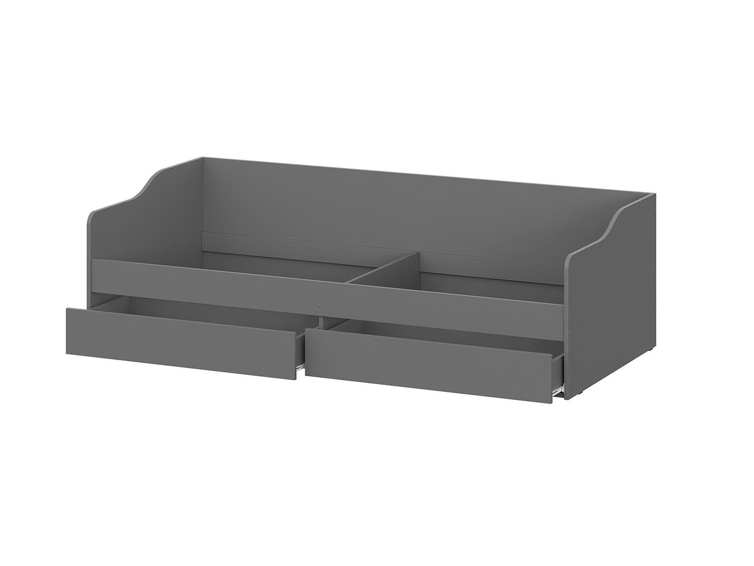 КР 2 кровать универсальная + основание бескаркасные ламели / Графит