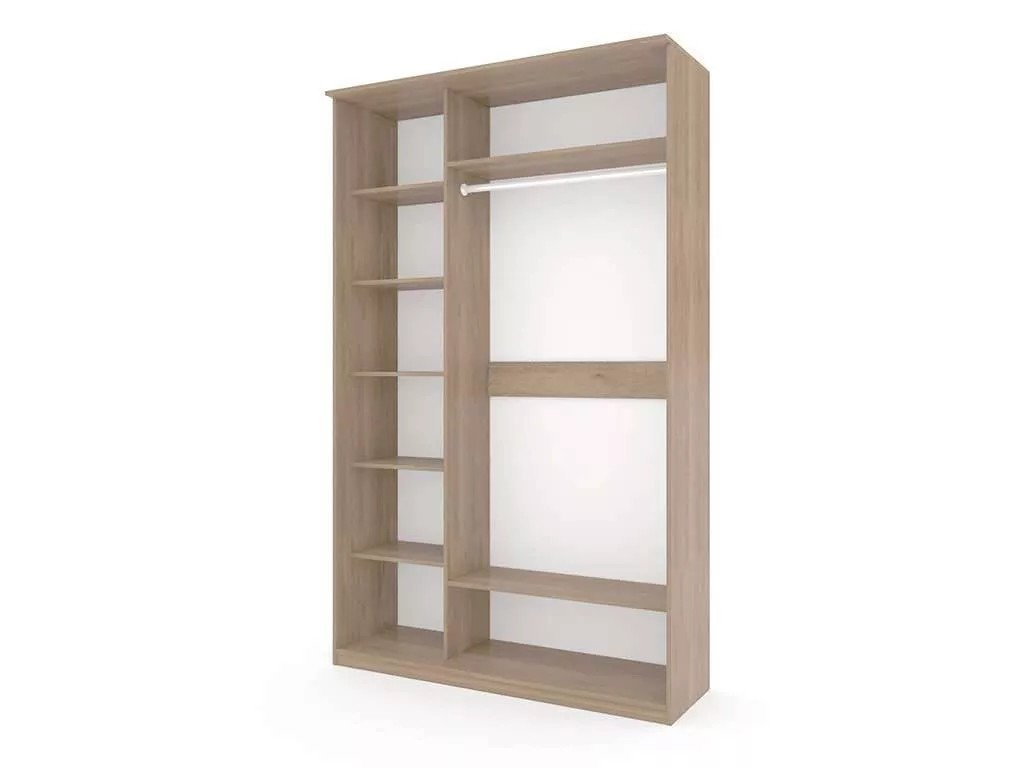 Шкаф купе Модерн 1490х600 2-х дверный 2-х секционный зеркальный с пескоструем №3 ясень