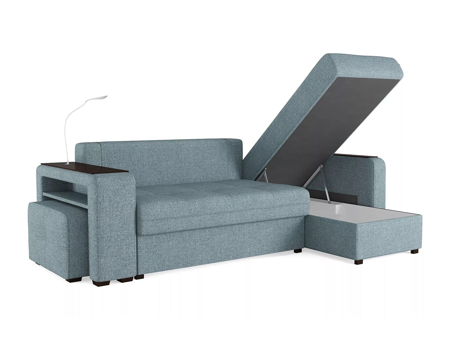 Диван угловой Смарт 4 Б4-2Т-1Пф-Б3 Рогожка шерлок975