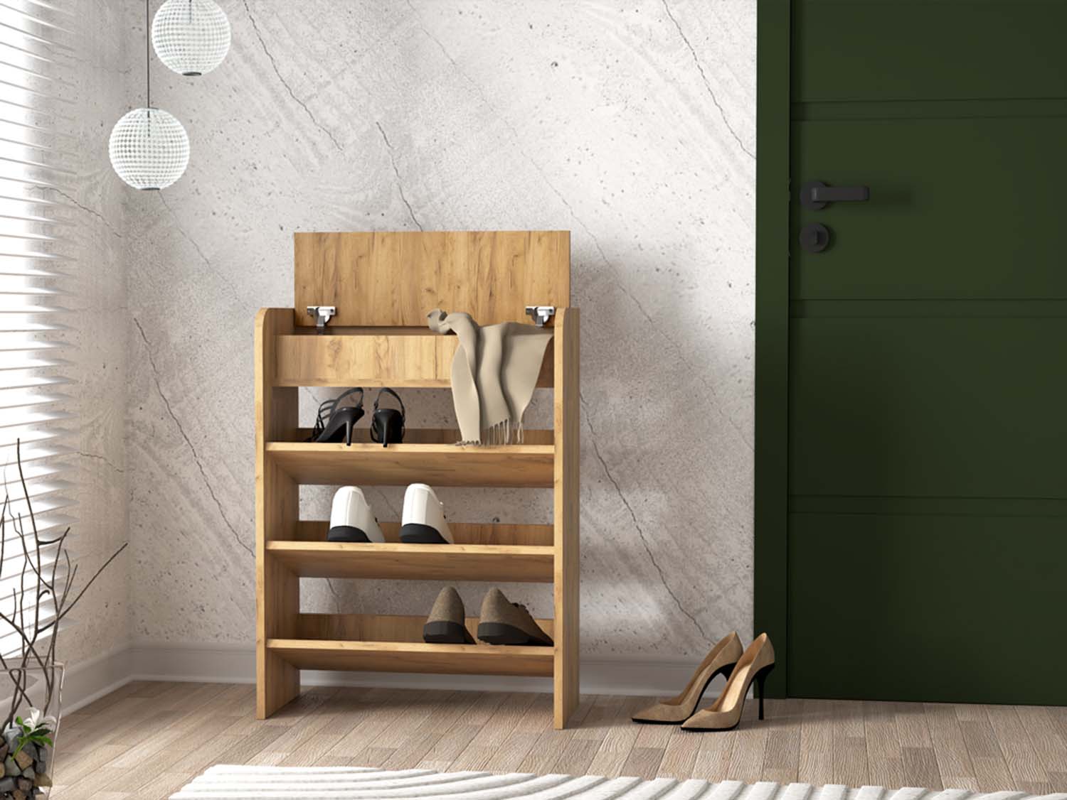 Обувница открытая 600 - Дуб Крафт золотой