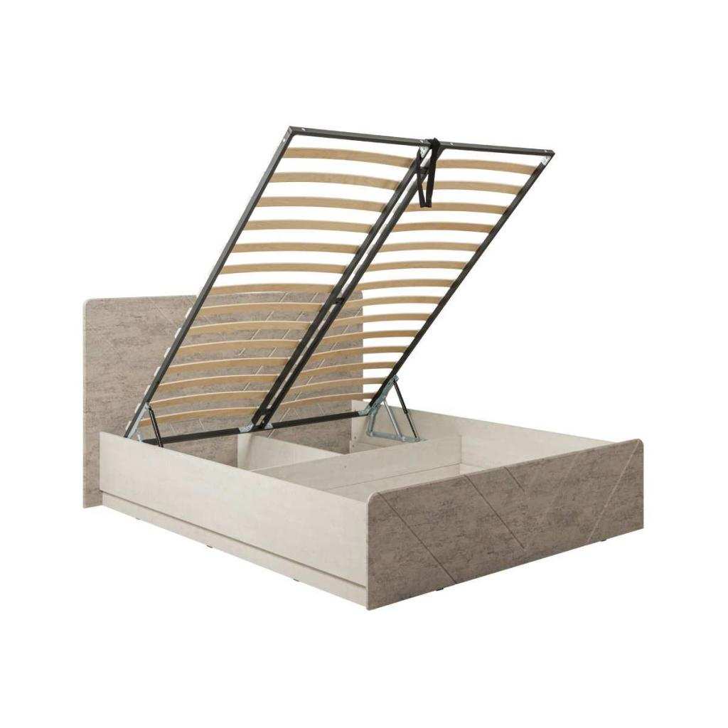 Амели Кровать 11.31 с под. мех. Шелковый камень/Бетон чикаго беж