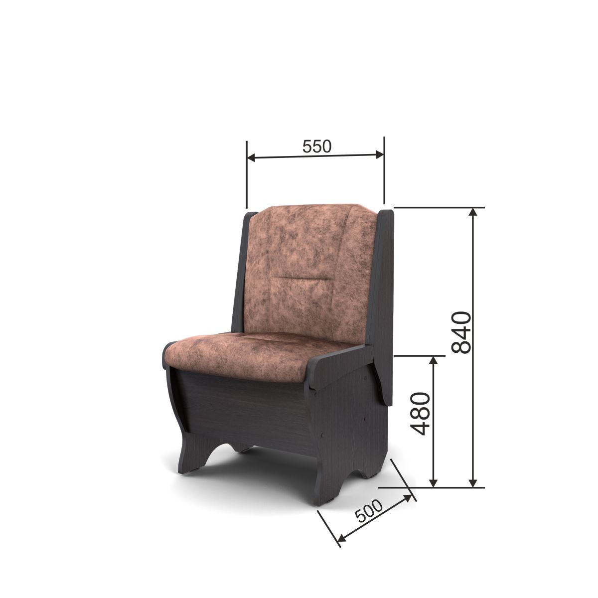 Скамья Лотос 550 венге/коньяк