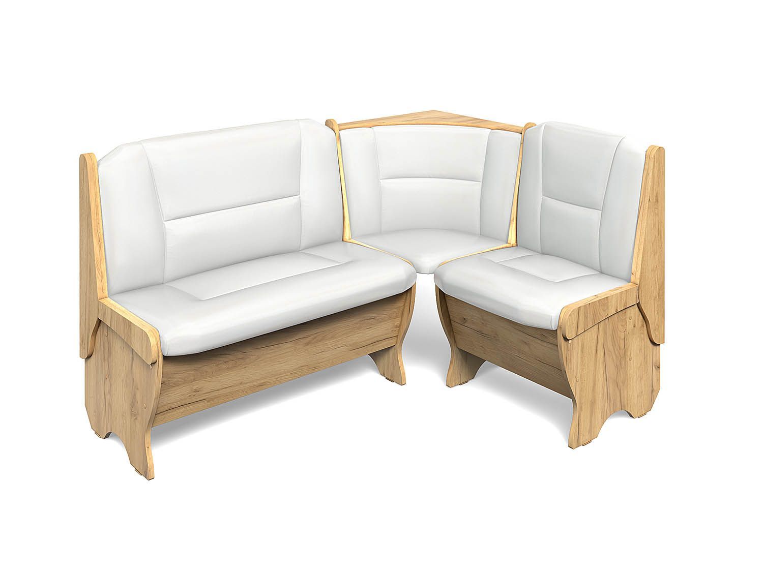 Скамья угловая Орхидея дуб крафт золотой/Борнео милк